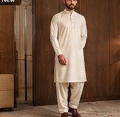 Classic Ivory Shalwar Kameez Fabric